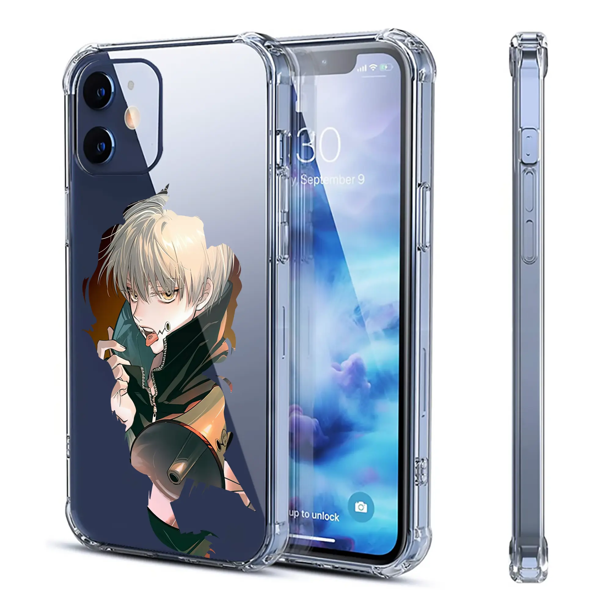 呪術廻戦 グッズ,狗巻 棘 - IPhone 12シリーズ対応 ・ 透明スマホケース ・ クリアソフトケース ・ TPU素材 ・ 耐衝撃 ・ 高密着 ・ 防汚 防指紋 ・ 簡単着脱